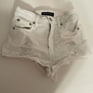 Aeropostale white ripped jean shorts size two